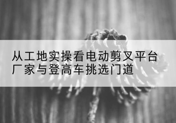 鹤城电动剪叉升降平台厂家-从工地实操看电动剪叉平台厂家与登高车挑选门道